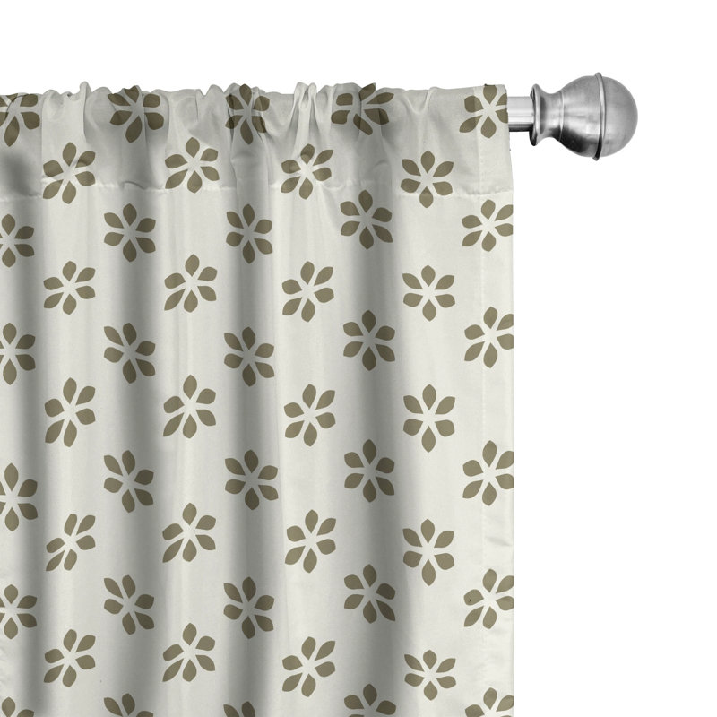 Floral Semi-Sheer Rod Pocket Curtain Panels, 28" x 84"