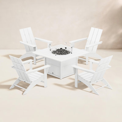 POLYWOOD® Modern Adirondack 4-Person Patio Seating Group