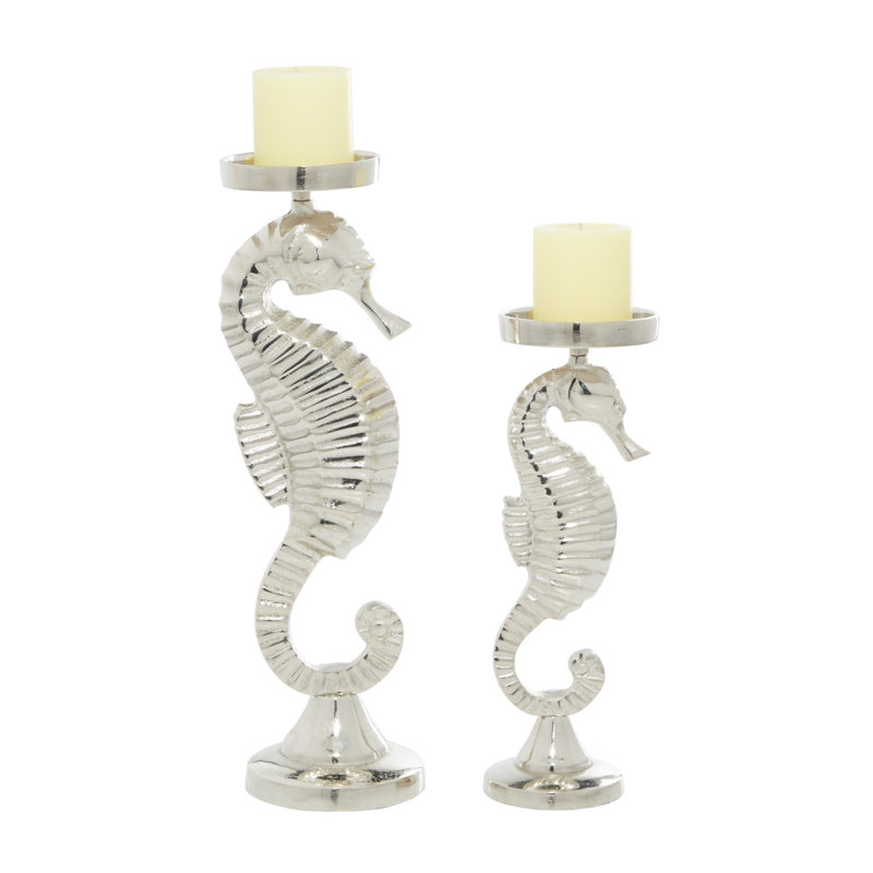18.05'' H Aluminum Tabletop Candlestick, Silver