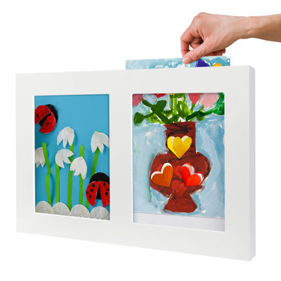 Merranda 8.5x11 Slide-In Collage Kids Art Frame - Showcase 2 Artworks