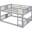 Lit double superposé gris avec - Assure une bonne nuit de sommeil avec une structure en bois de pin pour une utilisation à long terme-1841695211