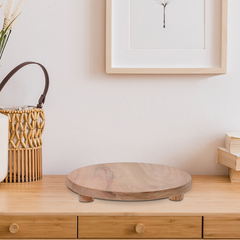iH casadécor Acacia Wooden Round Table Riser Medium | Wayfair