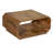 Dollicia 30 Inch Natural Brown Mango Wood, Hollow Cube Shape Coffee Table