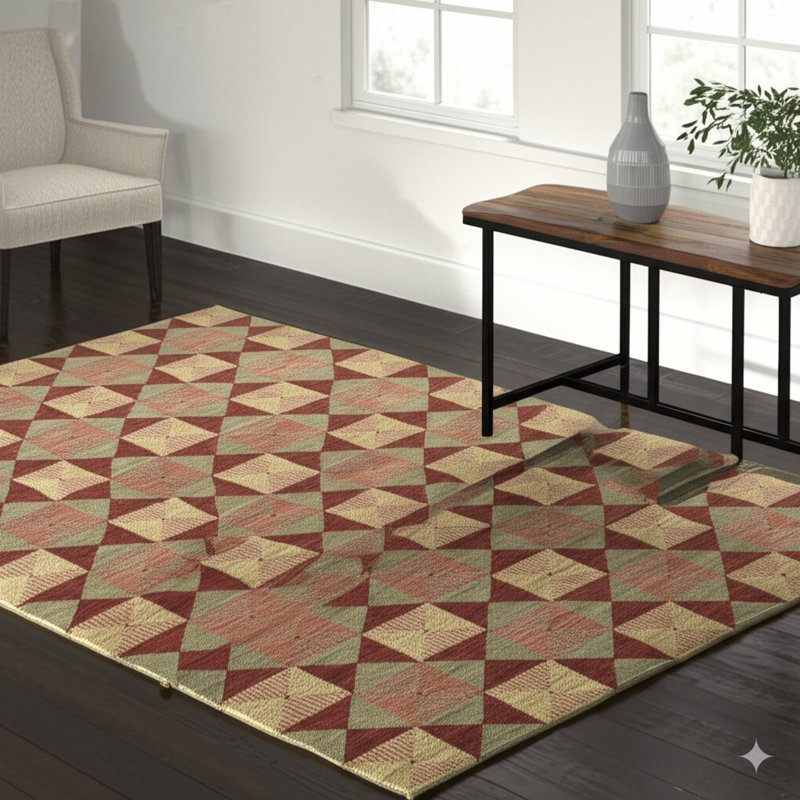 Tapis transitionnel en laine noué à la main Sloane Diamond