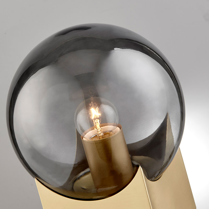 Lampe de table 11 po Loper, Fumée, Or