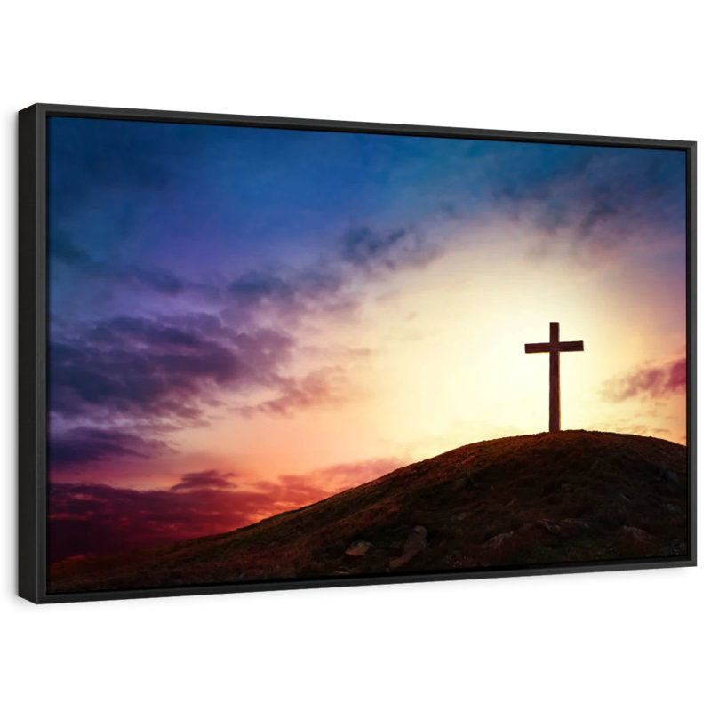 Impression sur toile Calvary Mountain Cross, H 27 po x l 40 po