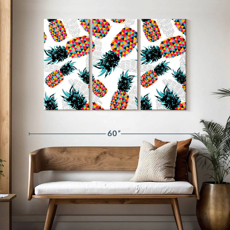 Yarlin Vibrant Pineapple Pattern, 32" H x 50" W