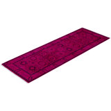 Overdyed Hand-Knotted Wool Modern-Contemporary Pink Runner 3' 1" x 8' 10"