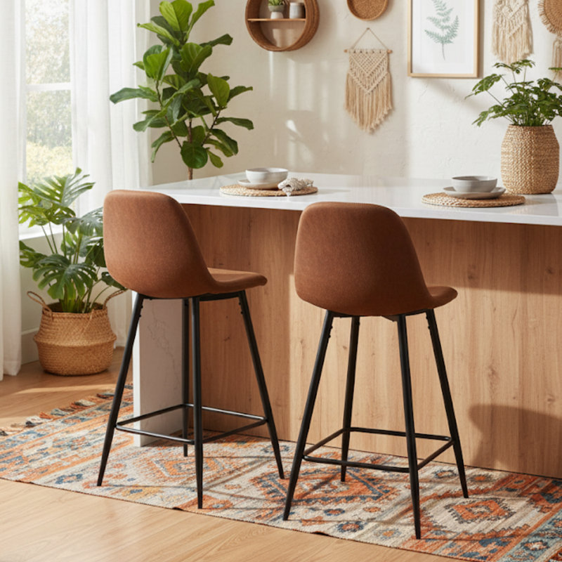 Aatami 64cm Bar Stool, Brown Vintage