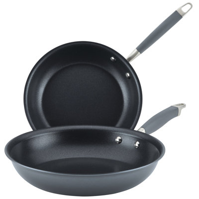 Anolon Advanced Home Hard Anodized Nonstick Frying Pan Set, 10.25 Inch And 12.75 Inch, 2-Piece