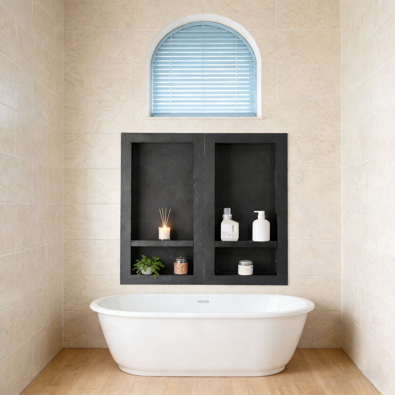 Niche de douche 16 po x 32 po + tablette murale encastrée 16 po x 32 po pour la salle de bain