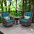 Wicker Patio Furniture Set - 3 Piece Rattan Outdoor Sectional Conversation Sets 2 Piece Wicker Hang gliding  Chairs and 1 Side Table