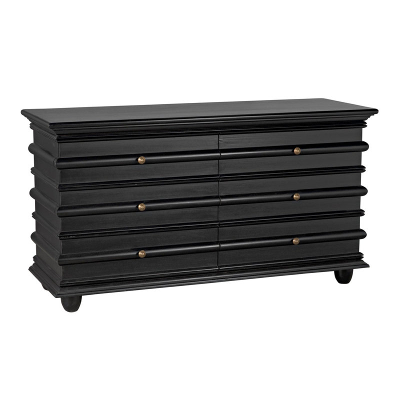 Ascona 6 - Drawer Dresser, Hand Rubbed Black