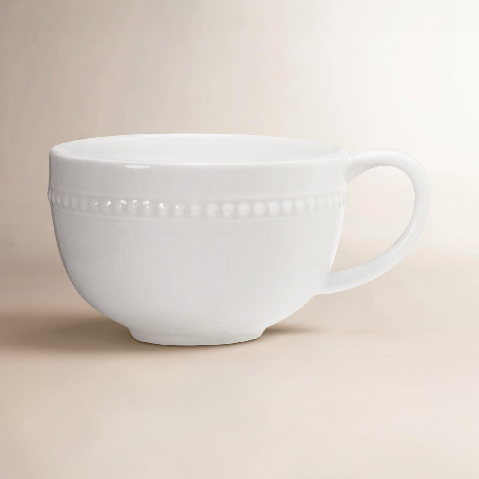 Beaded Coupe Porcelain Mug