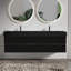 Meuble-lavabo moderne noir avec lavabo en quartz