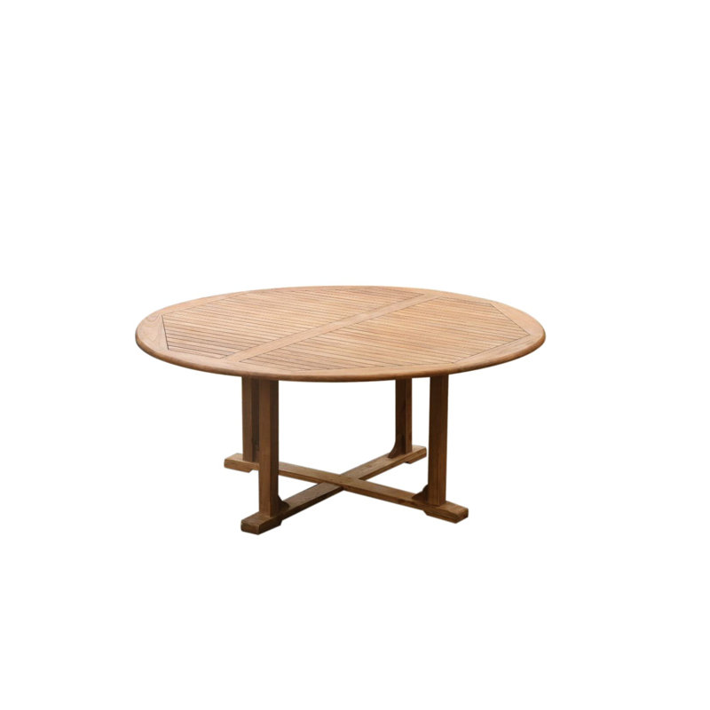 Leveb Outdoor 9 - Piece Teak Dining Set, 60" Round, 6