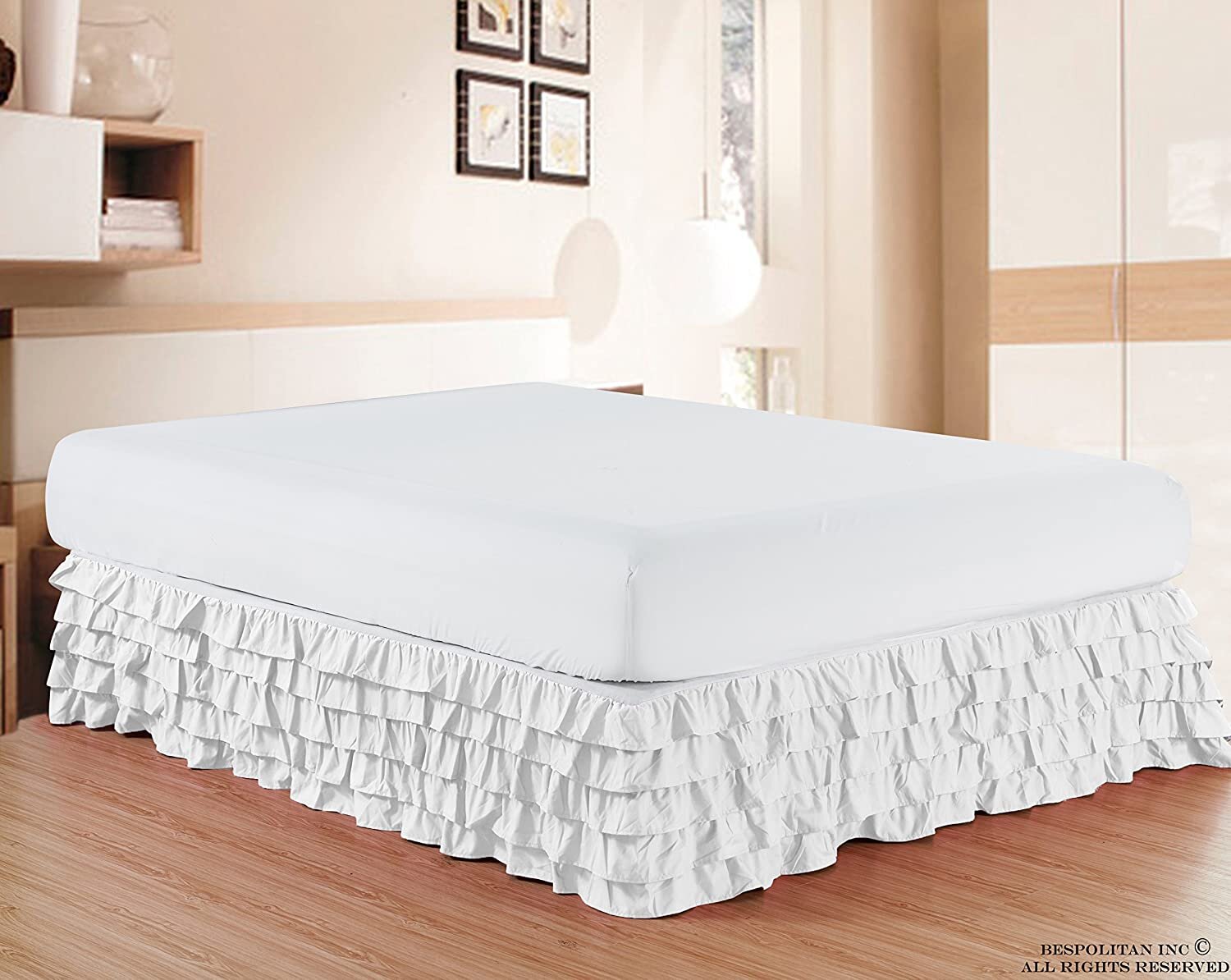 ELEGANT COMFORT Elegant 14 Bed Skirt Reviews Wayfair   Ruffled Wrap Around Bed Skirt 