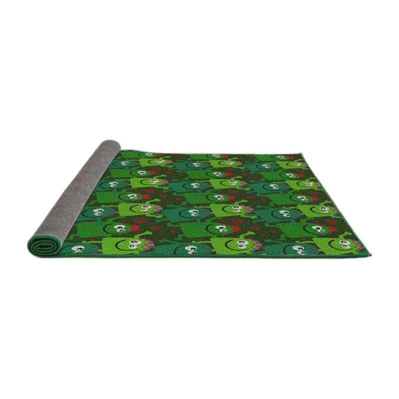 Tapis vert / rouge Mabel, Rond 8 pi