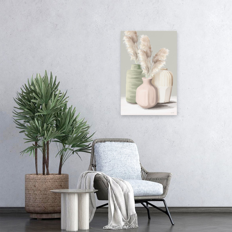 Boho Pampas - vases campagnards contemporains de style pampa dans des tons pastel, H 24 po x l 16 po