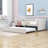 Twin Upholstered Daybed with Backrest and Trundle-1089777755
