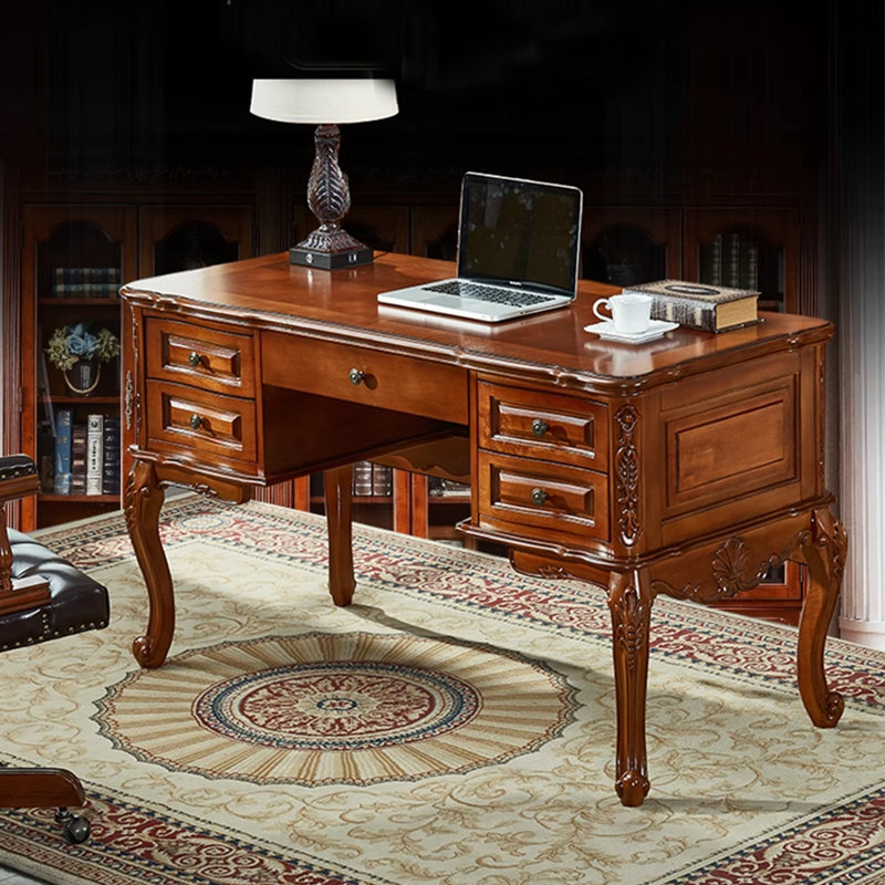 Bureau en bois massif de style européen, H 31,5 po x l 47,24 po x P 25,59 po