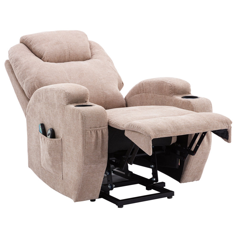 Fahimul Upholstered Heated Massage Chair, Pink, Polyester Blend
