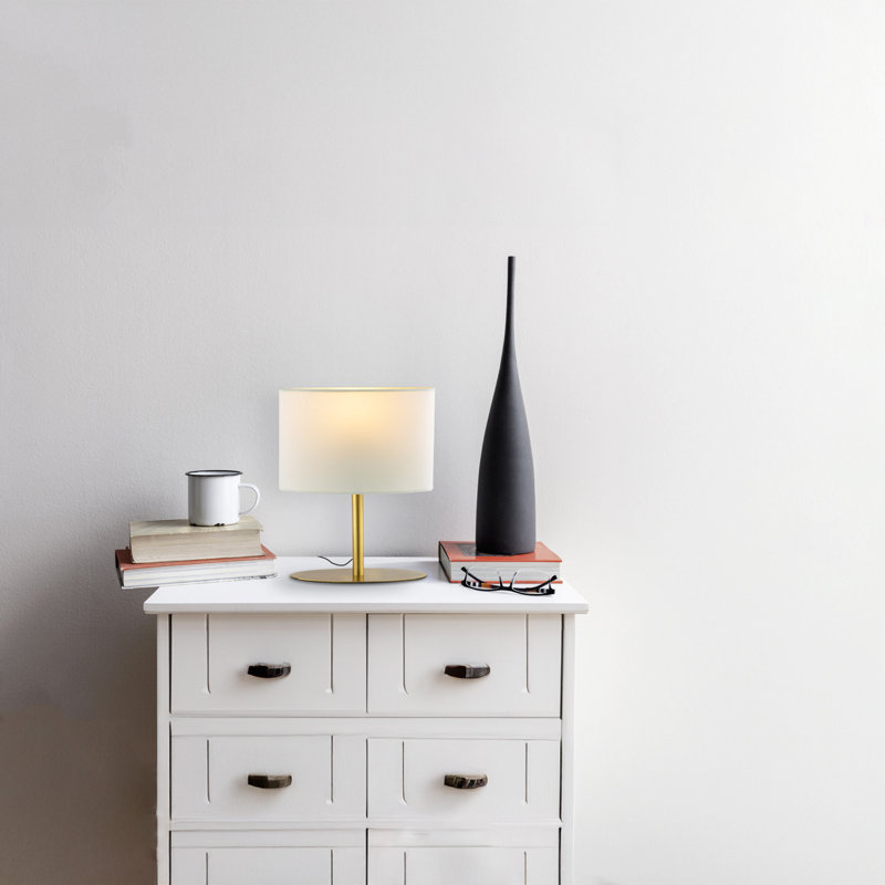Metal Table Lamp, Clear, Gold