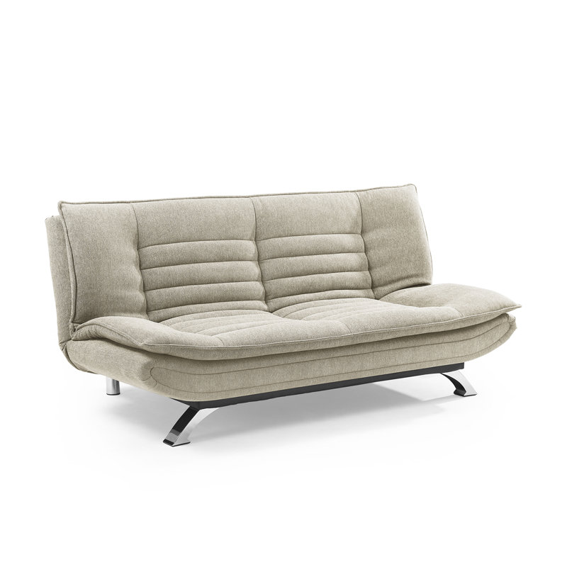 Bridglal 196.1Cm Wide Tight Back Convertible Sofa, Beige Poylester Blend