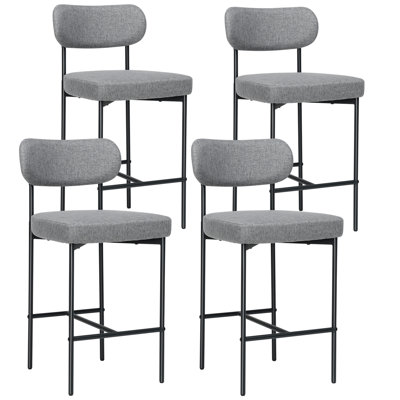 Tabourets de comptoir en tissu avec repose-pieds réglables