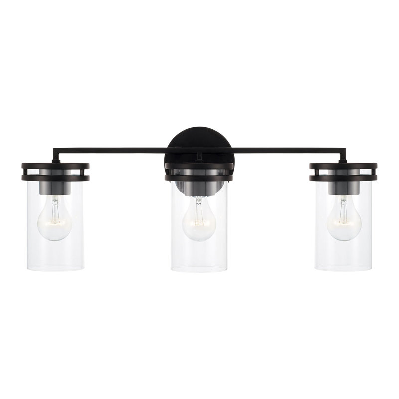 3 - Light Dimmable Vanity Light, Matte Black