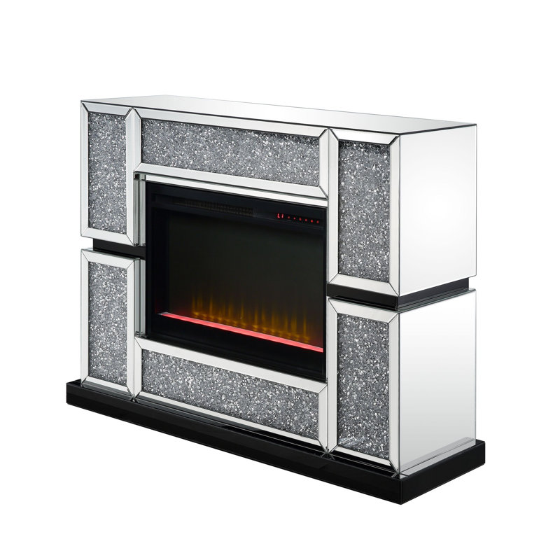15'' W Silver Electric Fireplace