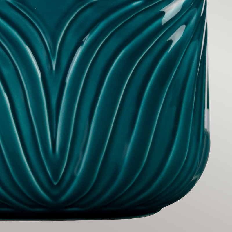 Athanassia Porcelain Table Lamp, Turquoise, Grey