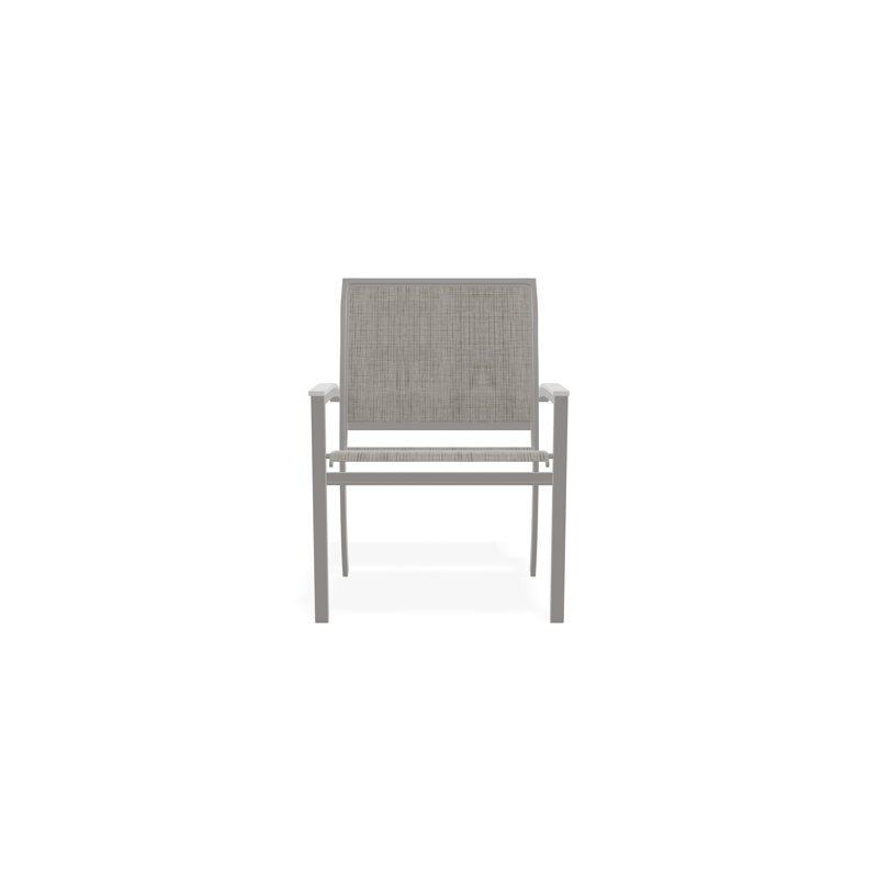 Chaise de café empilable en aluminium Bazza, Fumée, Gris chaleureux