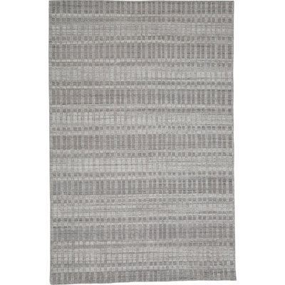 Tapis gris fait à la main Adriann
