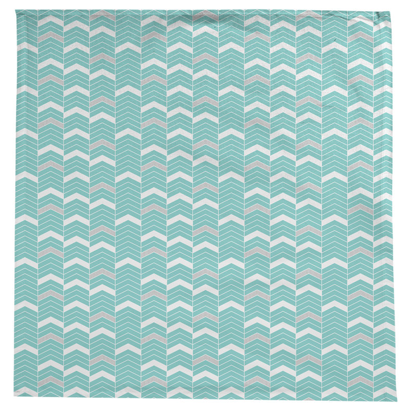 Nappe à chevrons à traits Stephenie, Bleu sarcelle/Gris