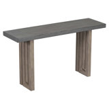 Oak Veneer Console Table With Distinctive Side Shapes