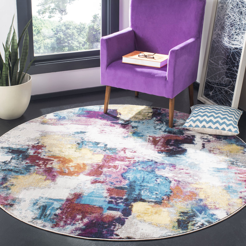 Mandalay Performance Abstract Rug, Round 6'5"