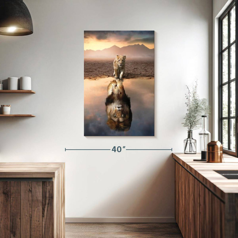 Brampt Lion Reflection, 39" H x 26" W