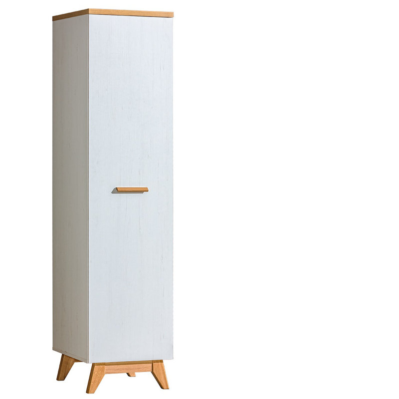 Cruz 1 Door Solid + Manufactured Wood Wardrobe