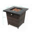 Table carrée avec foyer de 28 po, brun noir, plateau de table en acier, foyer au propane / foyer de 28 po, construction, carburant, bol de 2,2 po