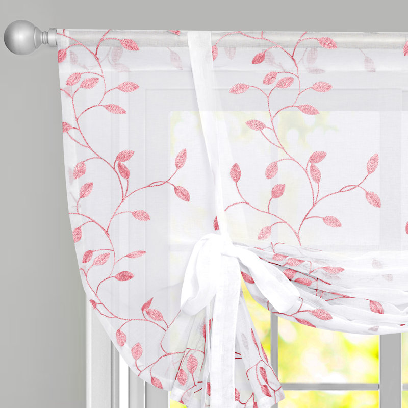 Rod Pocket Sheer Window Valance, Pink