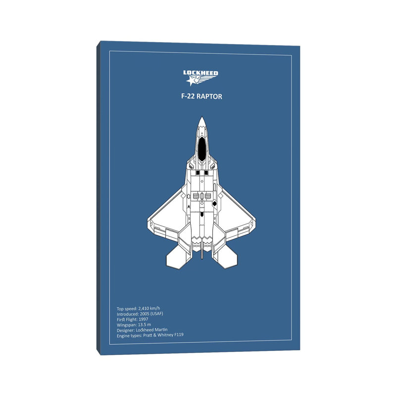 BP Lockheed F22 Raptor by Mark Rogan - Print on Canvas, Wrapped Canvas, 101.6 cm H x 66.04 cm W x 3.175 cm D