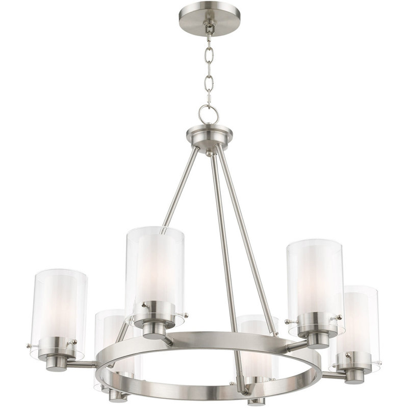 6 - Light Wagon Wheel Chandelier