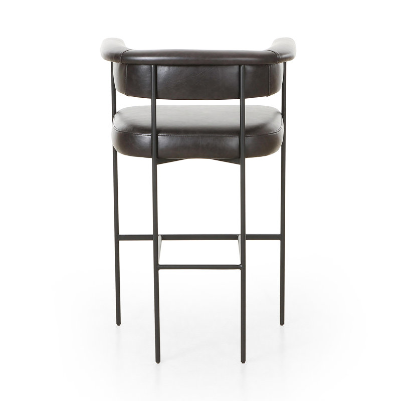 Grayson Counter and Bar Stool, Bar Stool (30.5" Seat Height), Sonoma Black Genuine Leather, Solid