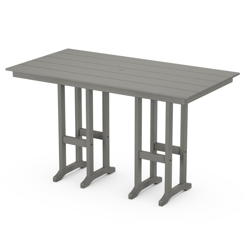 POLYWOOD x Sol 72 Dining Table, Gray, 37" W x 72" L x 42.06" H