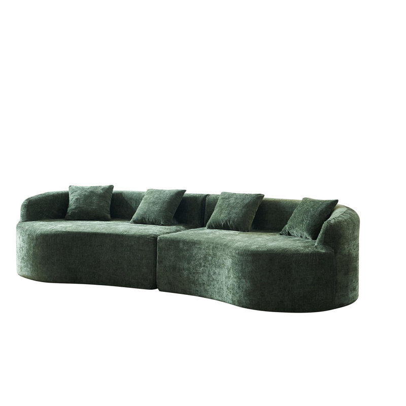 Canapé en chenille, Vert