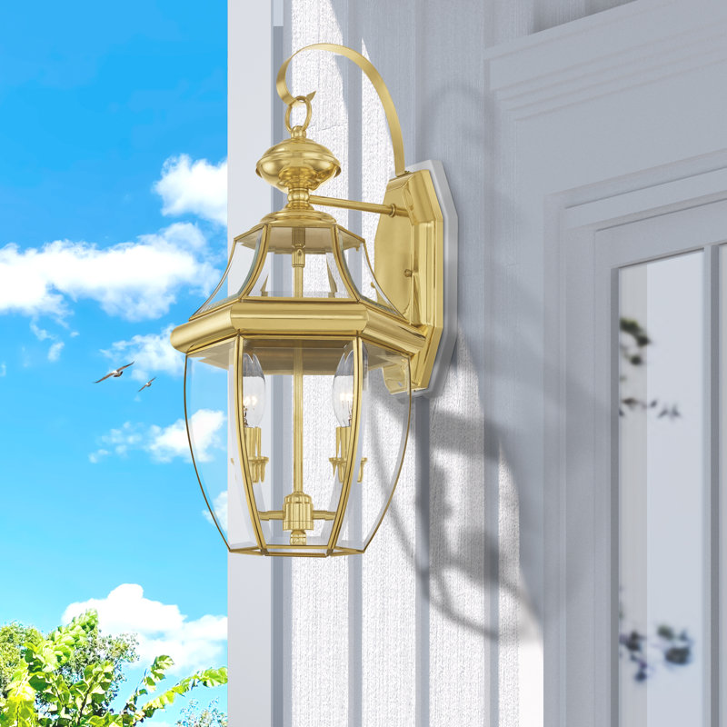 Alexavier Solid Brass Wall Light, Polished Brass, 20.25" H x 10.5" W x 10" D