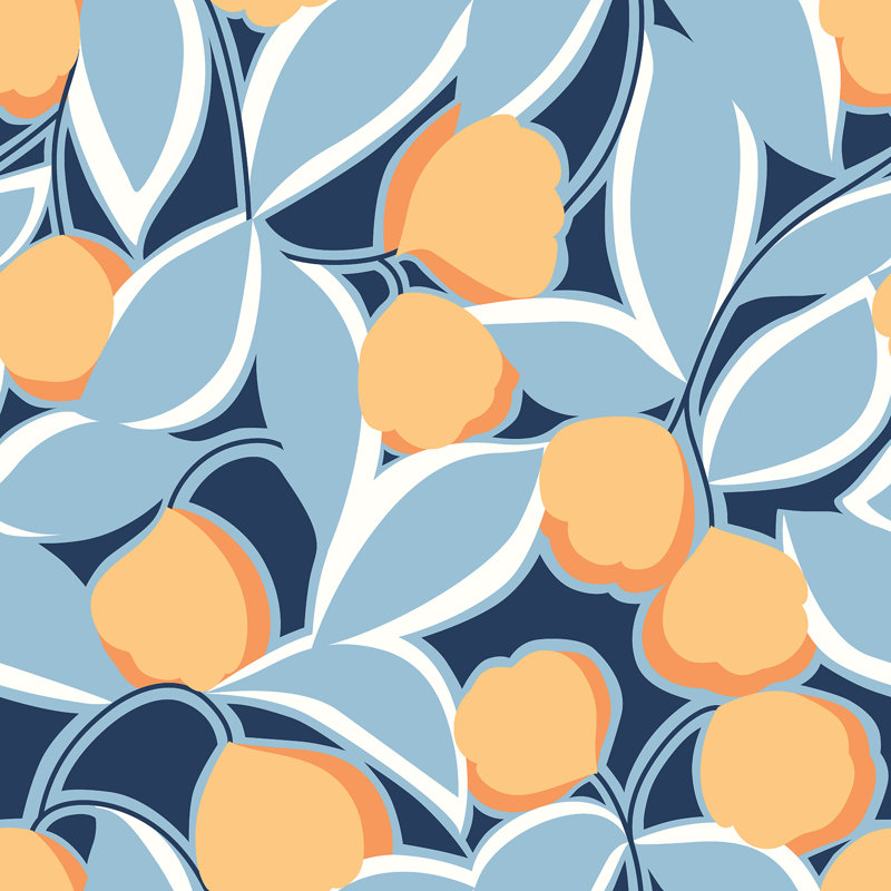Papier peint adhésif bleu clair Talia, Rose