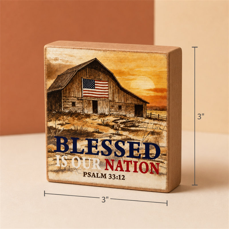 Plaque de table «Blessed Is Our 3x3»
