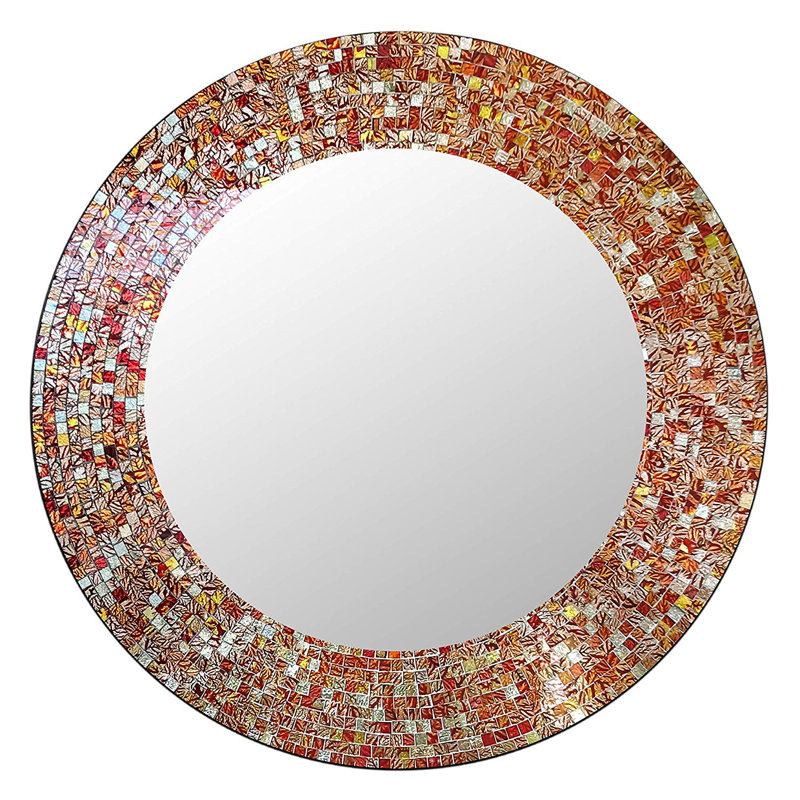 Gelantipy Glass Round Mirror, Orange
